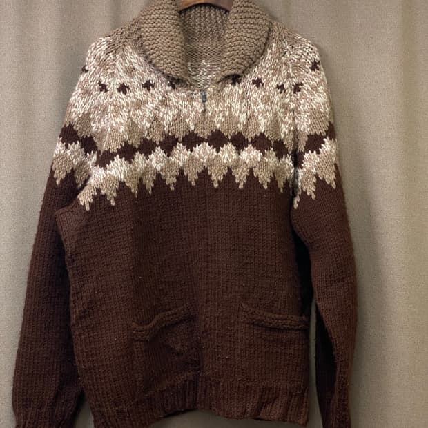 빈티지 코위찬 니트 집업