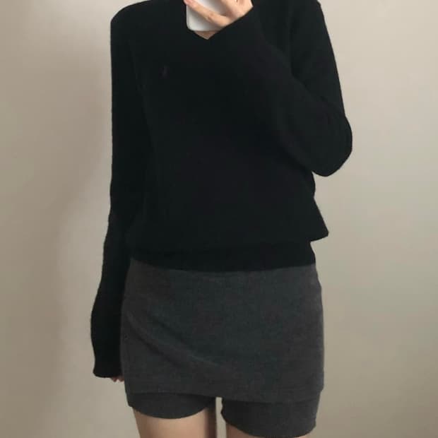 폴로 랄프로렌 램스울 블랙 니트m