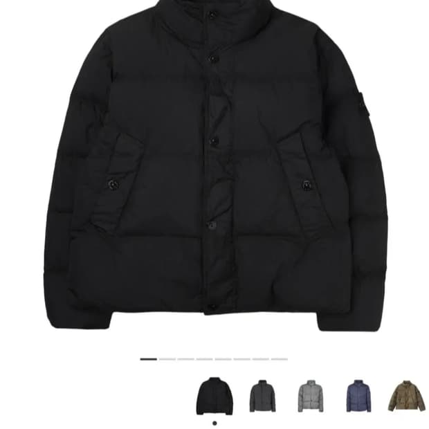 스톤아일랜드 크링클랩스 논후드 패딩 블랙 25fw L사이즈