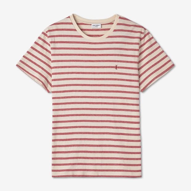 Saint laurent ysl logo stripe t shits