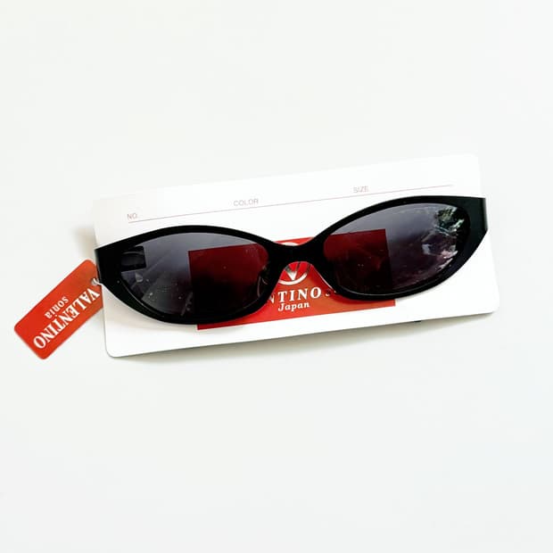 VALENTINO SONIA JAPAN 블랙 메탈릭 빈티지 선글라스