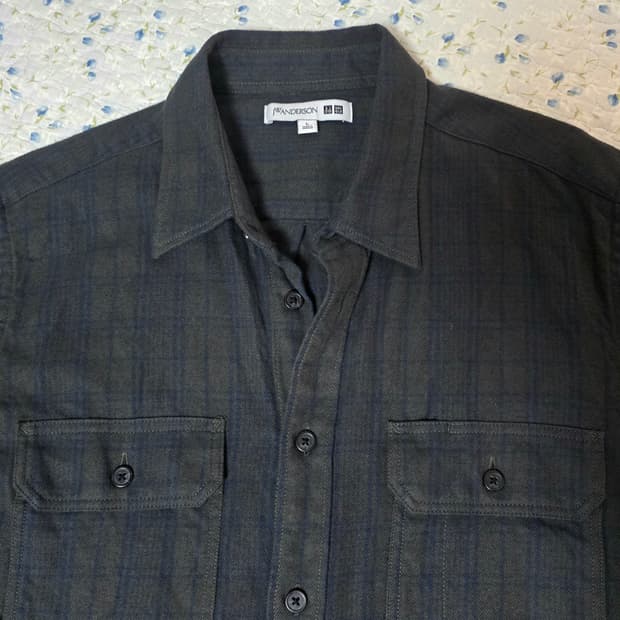 유니클로 × jw앤더슨 플란넬 체크 셔츠