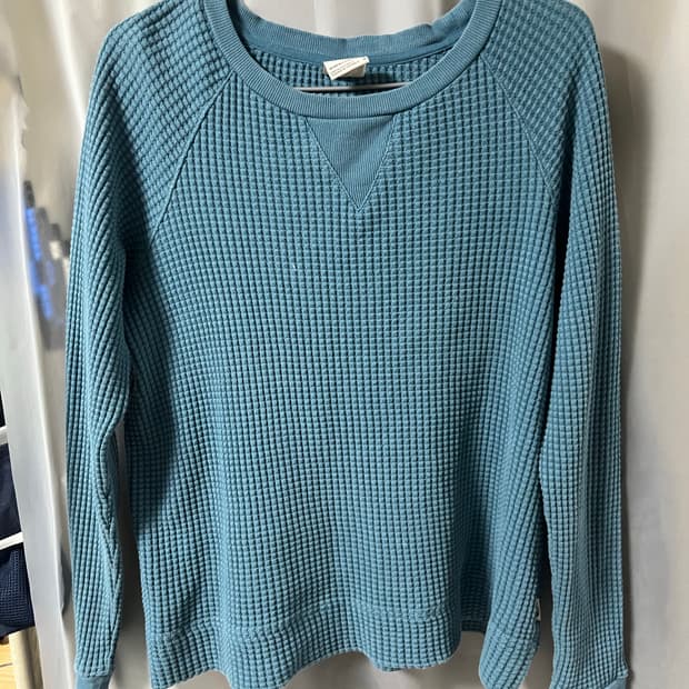 노스페이스 롱슬리브 와플티 에메랄드블루 women M