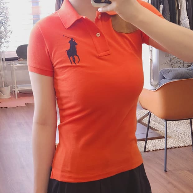 폴로 랄프로렌 빅포니 스웨이드 패치 카라 티셔츠 XS