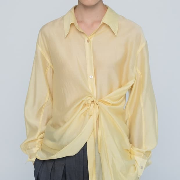 새상품) 에핑글러 WRINKLE TENCEL SHIRTS 옐로우 S