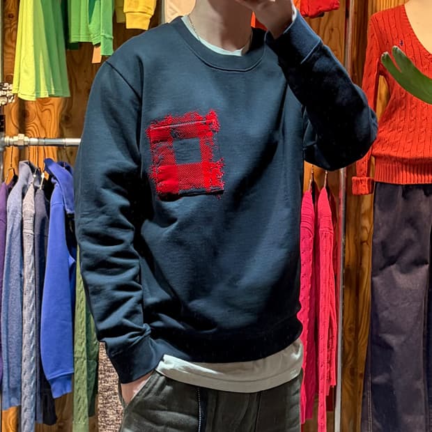 XL McQ 알렉산더맥퀸 블러드 페인팅 포켓 블랙 맨투맨