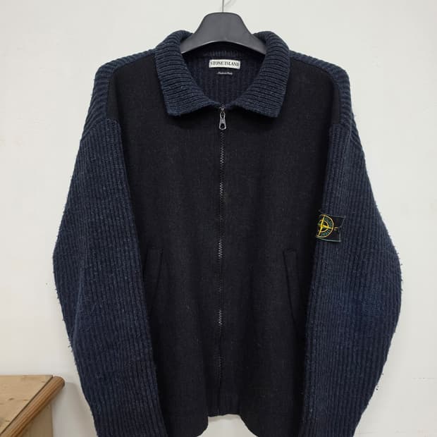 95AW 스톤 아일랜드 그린 엣지 울 집업 재킷