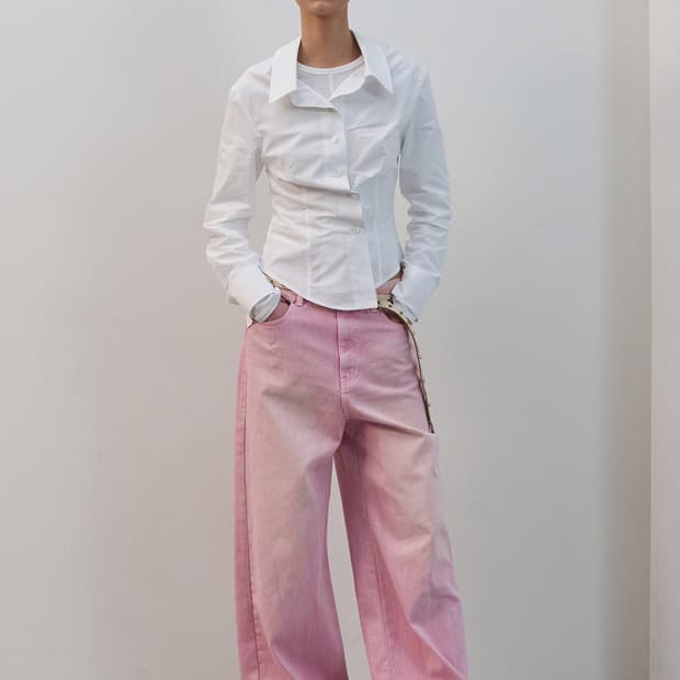 UNBALANCED BUTTON SHIRT (WHITE)