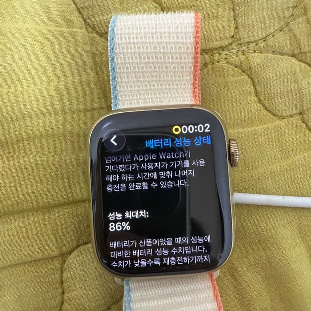 애플워치8 스테인리스 45mm 골드 86%