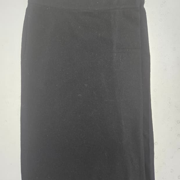 리미 푸 블랙 모직 H라인 스커트 요지 야마모토