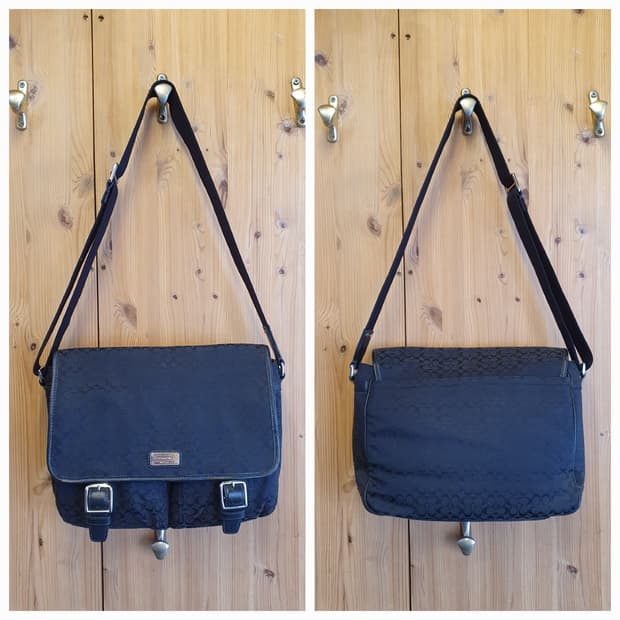 코치 캔버스 메신저백 