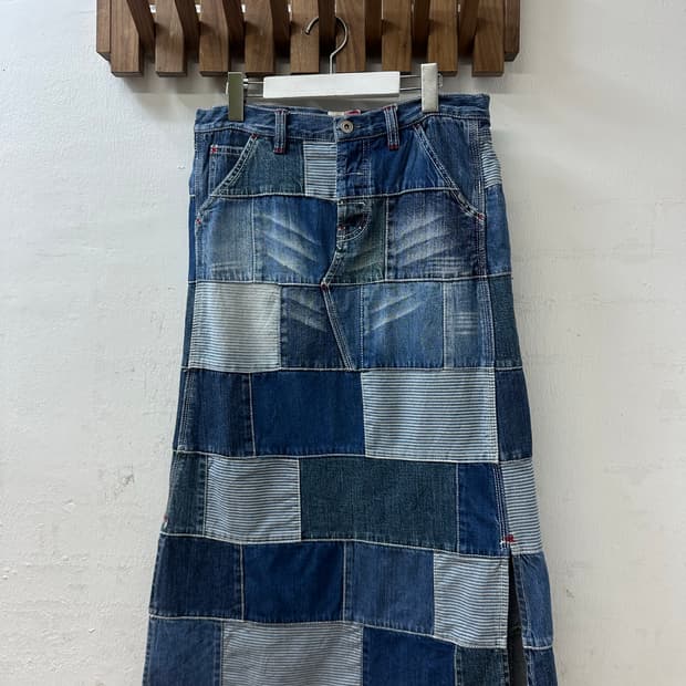 일본빈티지 OLD BETTY’S 패치워크 데님 롱스커트