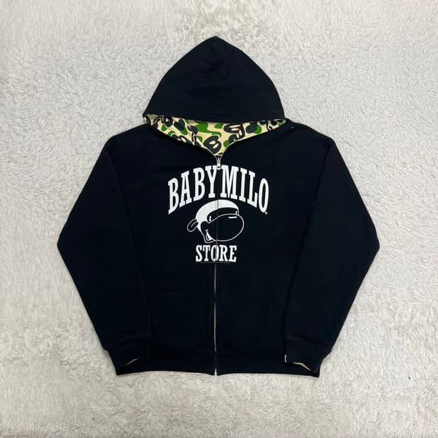 베이프 00‘s 베이비마일로 ABC카모 리버시블 후드집업