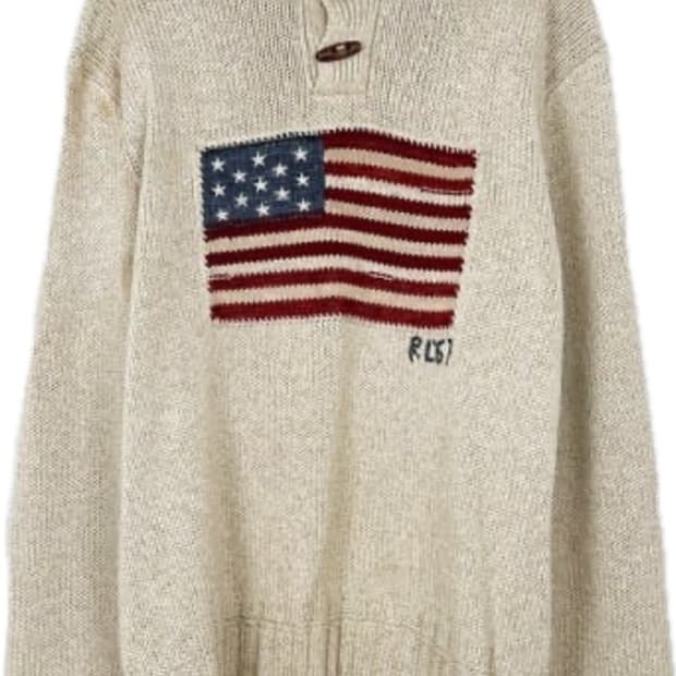 폴로 랄프로렌 성조기 떡볶이 니트 XL