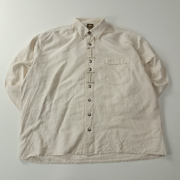 CA433 3XL 하메르슈미트 90s 트라흐텐 핀턱 아이보리크림 셔츠