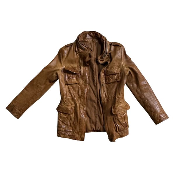 light brown leather jacket