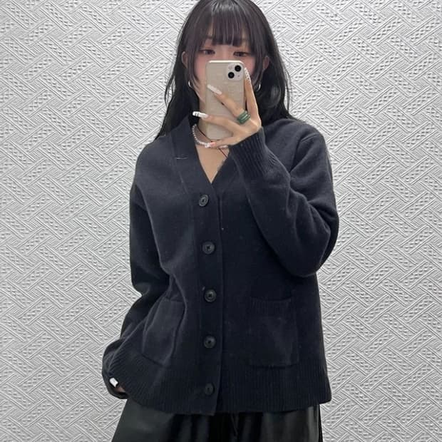 유니클로 빈티지 캐주얼 질샌더 모던시크 버튼 울 가디건 L C10942