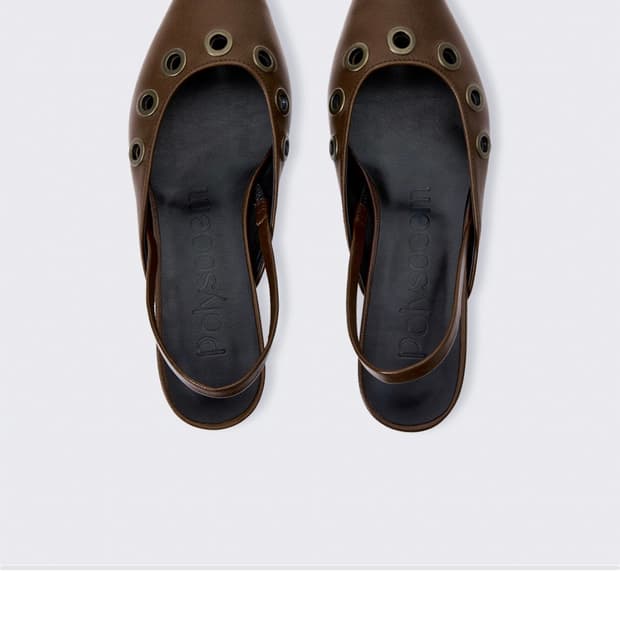 폴리수엠 슬링백 힐 브라운