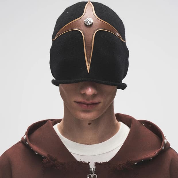 Cross Leather Patch Beanie