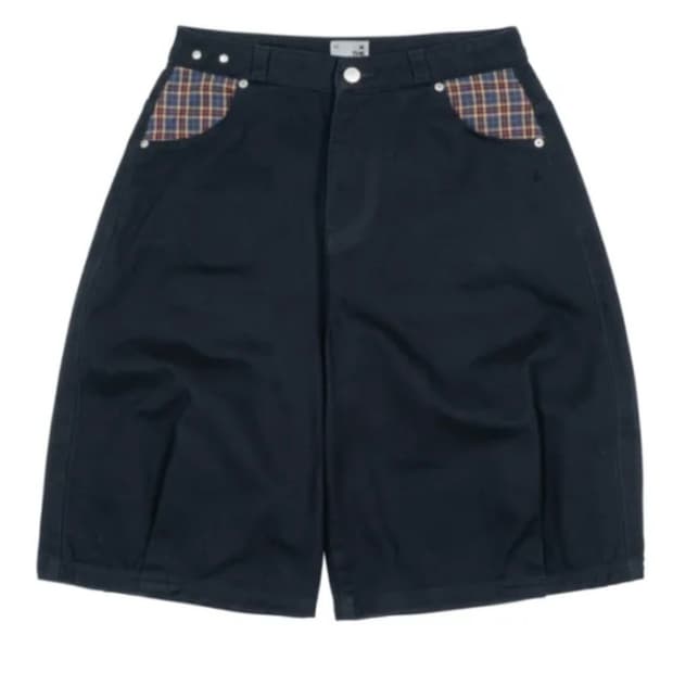 TCM check pocket half pants_L사이즈, 네이비