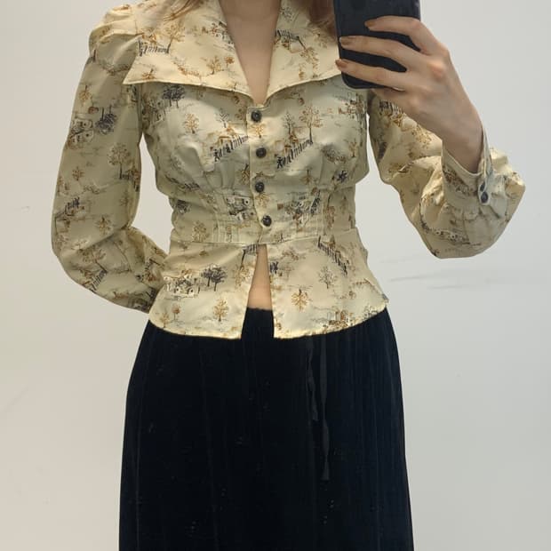 빅카라 퍼프 블라우스