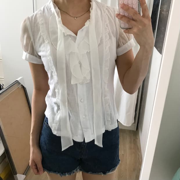 빈티지 프릴 블라우스
