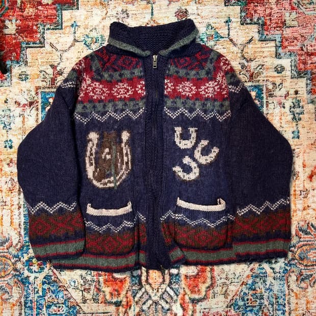 [L] 펜필드 코위찬 니트 집업 자켓