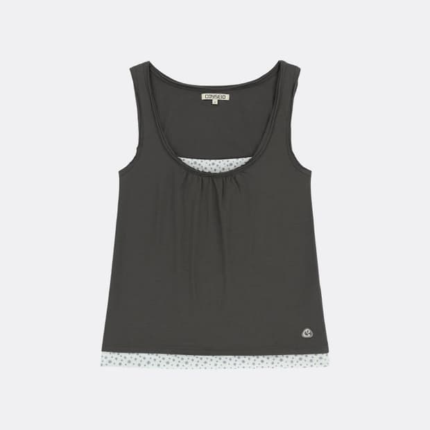 코이세이오 두두 레이어드 슬리브리스 차콜