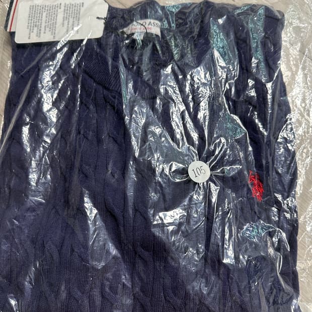 폴로 어신 꽈배기 니트 