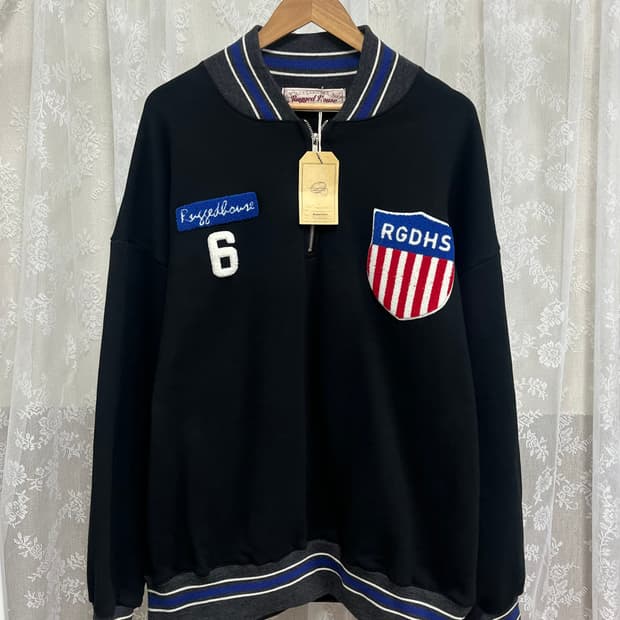 1) 새상품 러기드하우스 테이크 아머 카라 기모 반집업 블랙