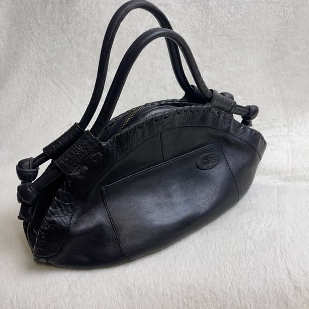 IBIZA 블랙 가죽 토트백