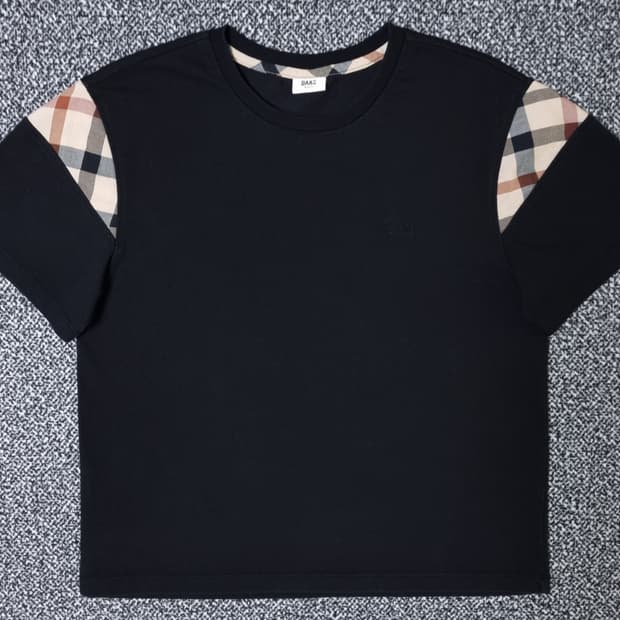 [무료배송][165]닥스 키즈 체크 배색 반팔티