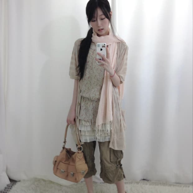 빈티지 데일리 뮤트 7부팬츠 코디세트