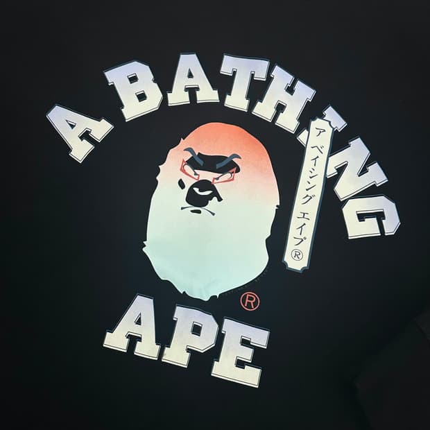 Bape 재팬 한정판 가부키 헤드 롱슬리브 티셔츠