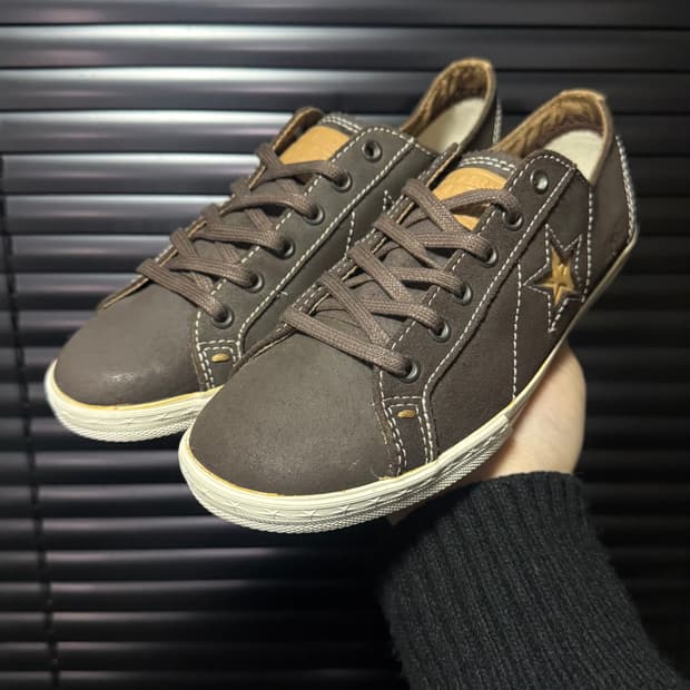 컨버스 로우 브라운 갈색 레더 가죽 스웨이드 원스타 스니커즈 단화 225