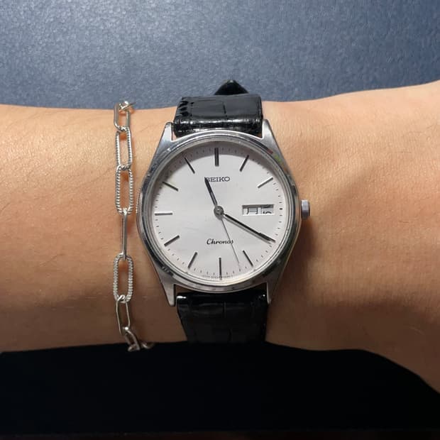 세이코 크로노스 쿼츠 레더 시계