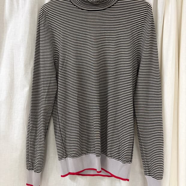 [M] 메종 마르지엘라 스트라이프 하이넥 니트