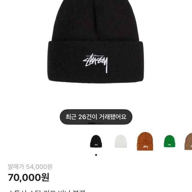 스투시 커프 비니 블랙