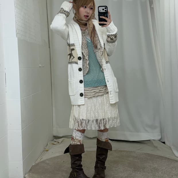 베이지 민트 페어리 하구미 노르딕 코디세트