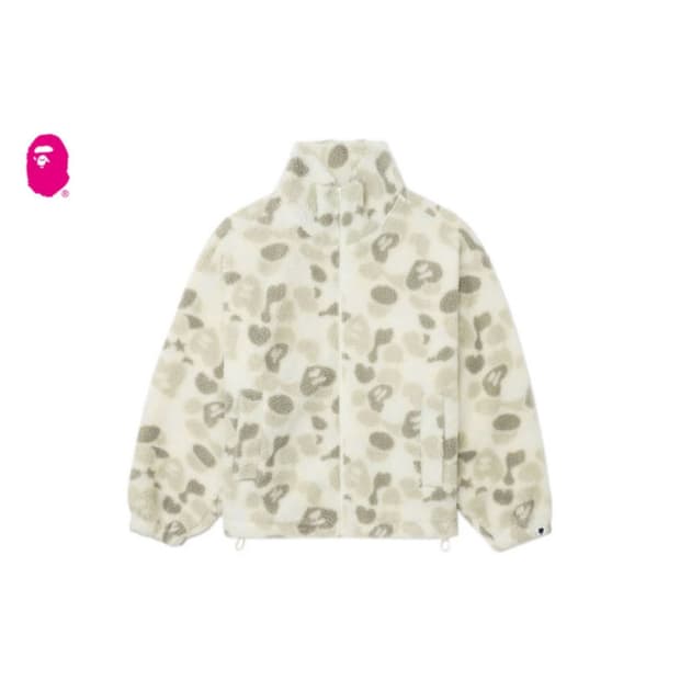 베이프 레이디스 에이피 하트로고 프린트 집업 플리스 자켓 새상품