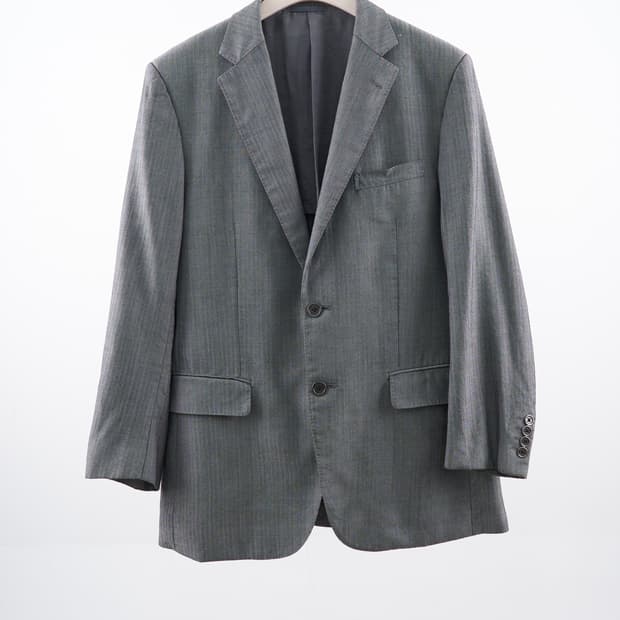 Burberry 런던라벨 울 투버튼 그레이 자켓