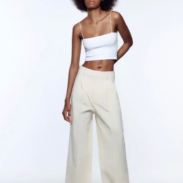 zara 린넨 와이드팬츠