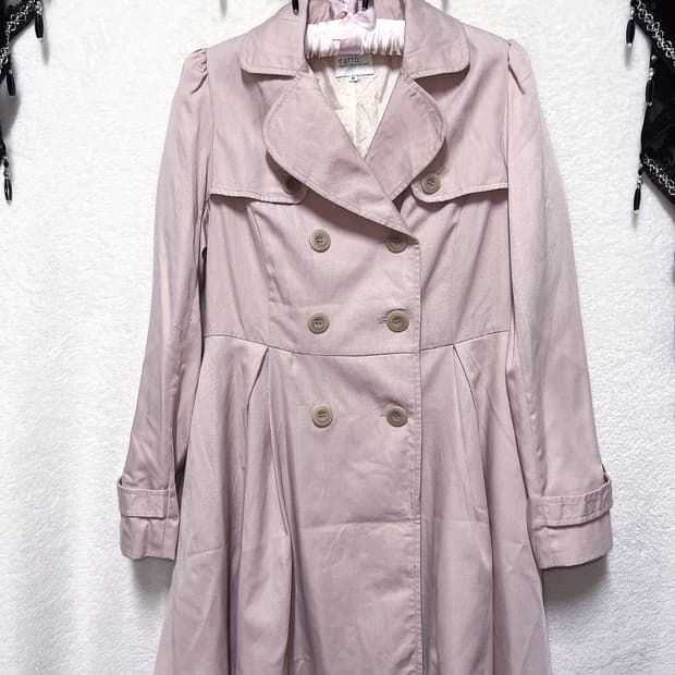 어스뮤직 로맨틱갸루 로걀 히메 핑크 트렌치코트 자켓 모리 라떼 핀터