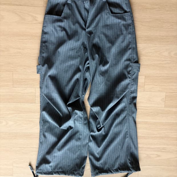 (3) 카미엔 247 올 데이 배기 팬츠 스트라이프 그레이