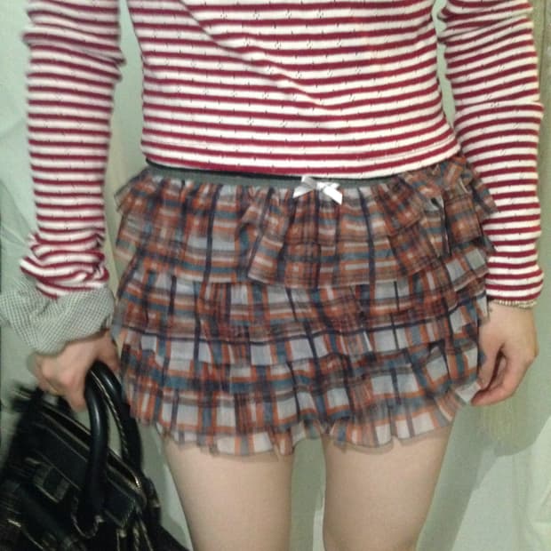 체크 미니 쇼츠