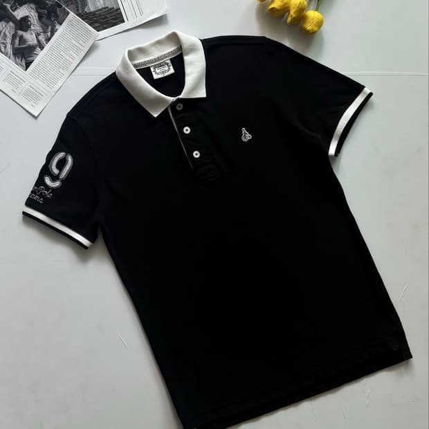 Bean Pole 빈폴 블랙 럭비 카라티