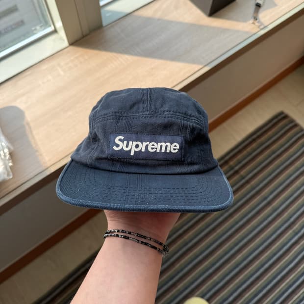 슈프림 워시드 네이비 캠프캡