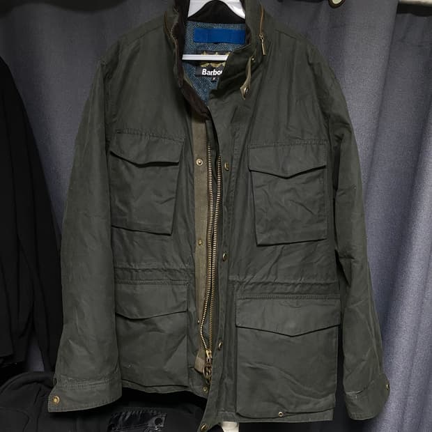바버 스톰포스 라인 왁스자켓 M