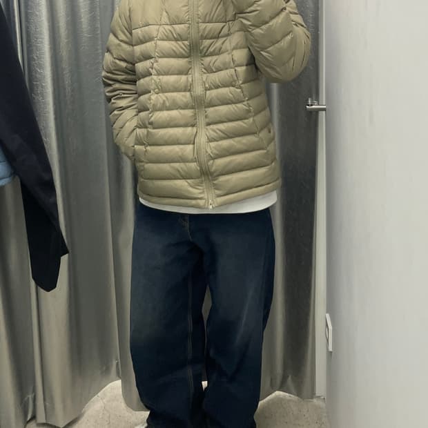 밀로 아카이브 라이트 솔린 경량 패딩 카키 그레이 L