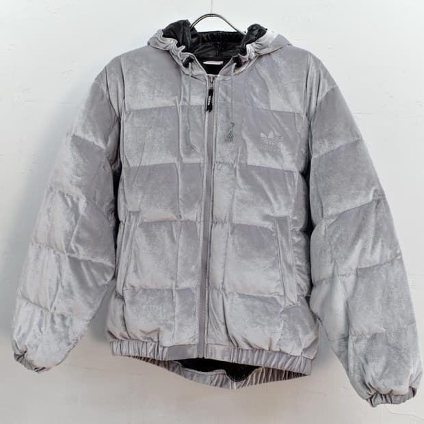 90's adidas velvet down puffer jacket